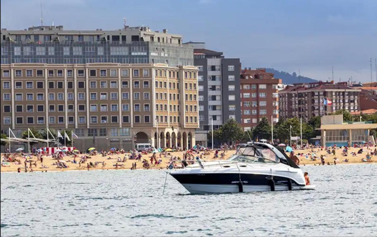 Apto. Vista Playa Poniente Gijon Luaran gambar