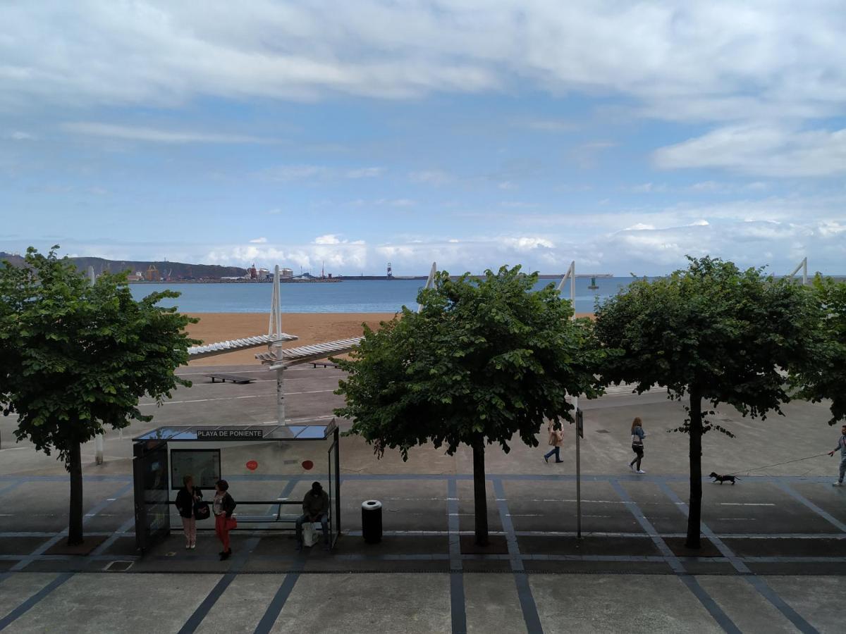Apto. Vista Playa Poniente Gijon Luaran gambar