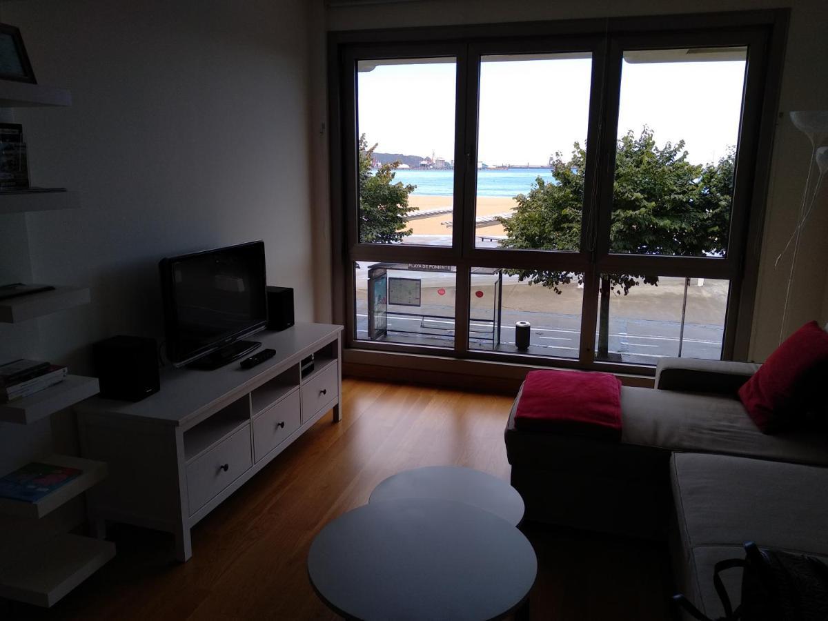 Apto. Vista Playa Poniente Gijon Luaran gambar