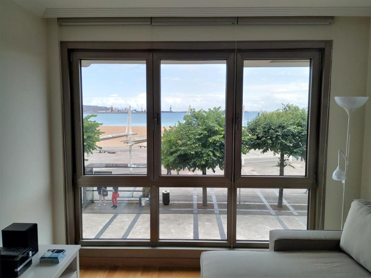 Apto. Vista Playa Poniente Gijon Luaran gambar